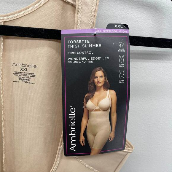 Ambrielle Torsette Thigh Slimmer in Nude Slimming Shapewear Undergarment - Picture 6 of 7